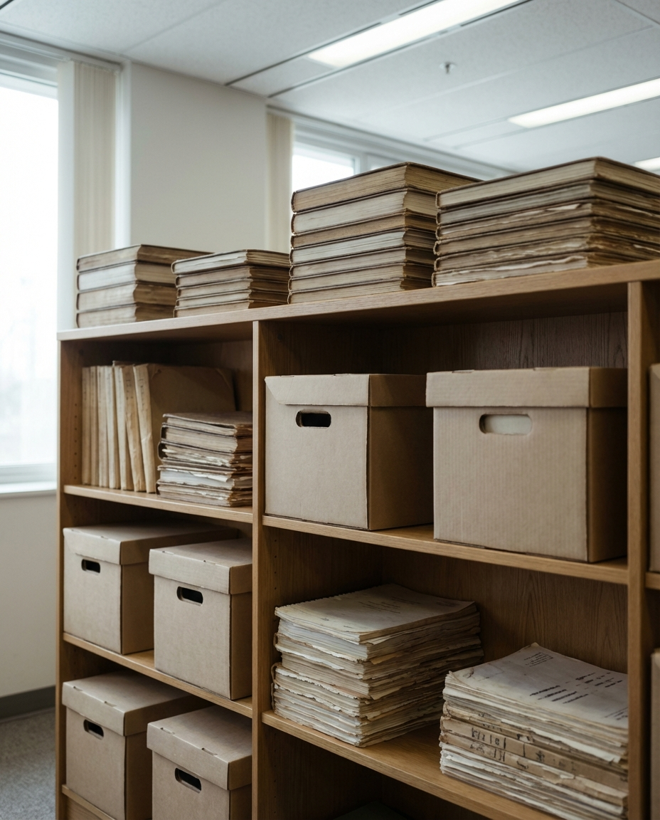 Organized historical conference documents and archive materials